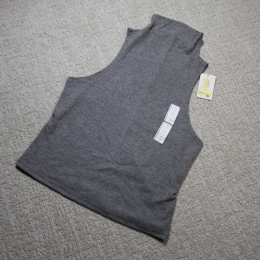 A New Day Womens Sleeveless Brushed Mock Neck Tank Top Gray Medium NWT